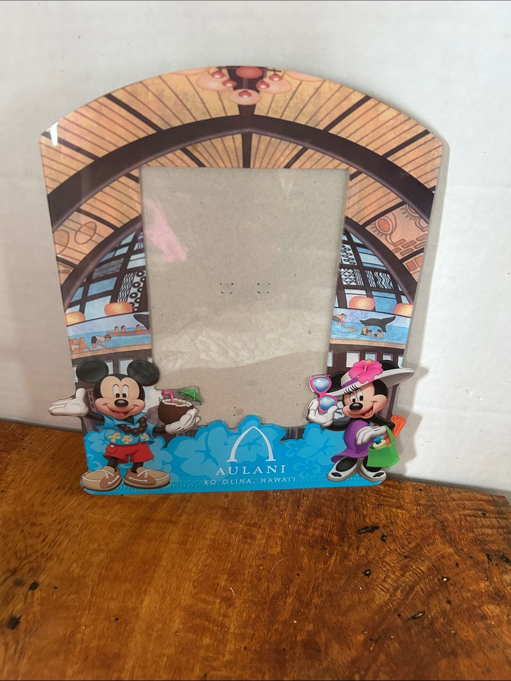 Disney Aulani Hawaii Mickey & Minnie Blue Decorative Plastic Photo Frame